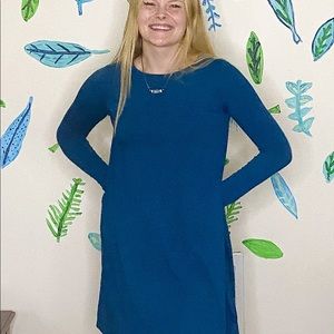 Large ALine Dark Teal Long Sleeve With Pockets